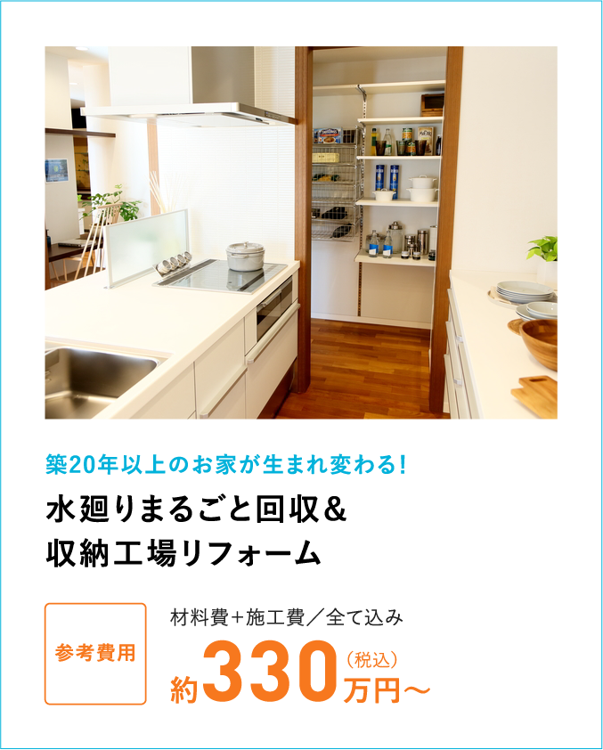 水廻りまるごと回収＆収納工場リフォーム