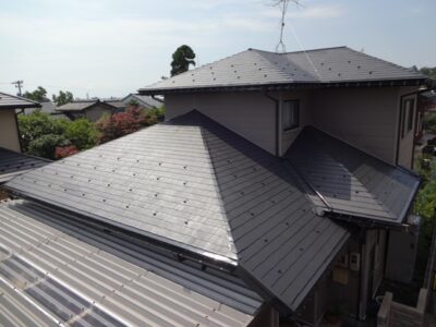 スレート屋根塗装工事／完成／スーパームキコートルーフ