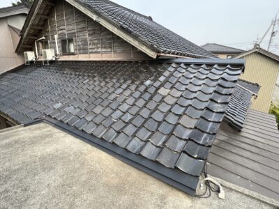 瓦屋根の補修工事／完成／富山県氷見市